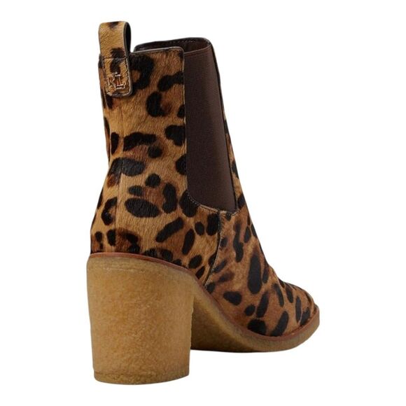 Lauren Ralph Lauren Marianna Leopard-Print Haircalf Bootie 10B Chelsea Boots NEW - Picture 5 of 16